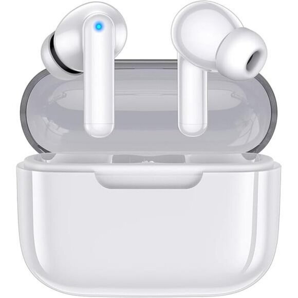 Wireless Bluetooth Earbuds White Deep Bass Mic Noise Canceling Workout Headphone - Picture 7 of 7